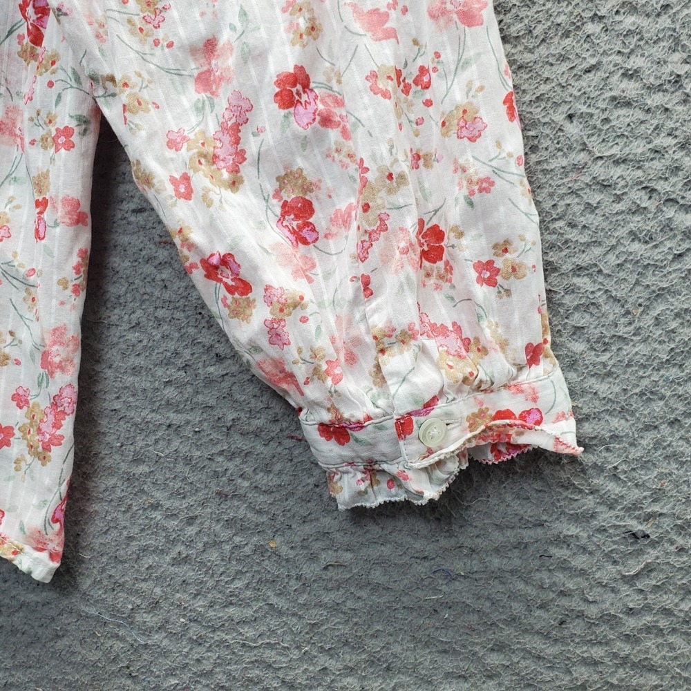 Talbots Shirt Top Womens Large Multi Swirl Ditsy Floral Long Sleeve Button Front - Picture 9 of 9